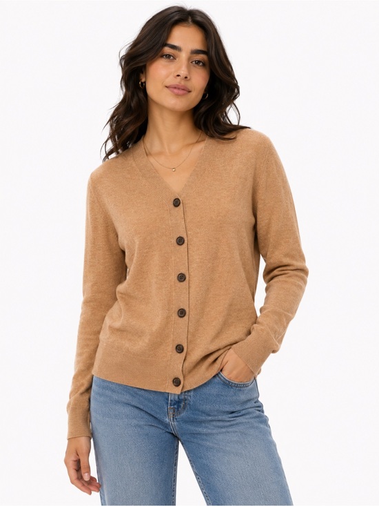 J. Crew Sweaters - J.Crew With Cashmere Camel Button Front Cardigan Sweater Size M